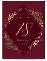 Millefleur Foil-Pressed Table Numbers