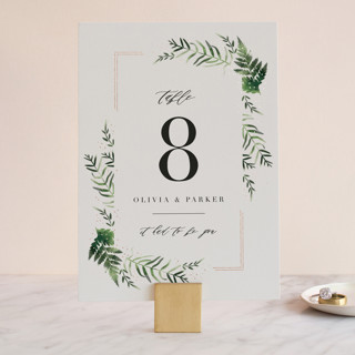Framed in Ferns Foil-Pressed Table Numbers