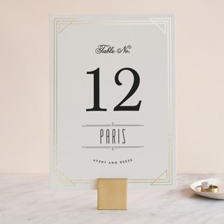 Framed Deco Elegance Foil-Pressed Table Numbers