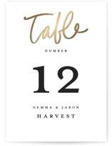 Foil-pressed Table Numbers