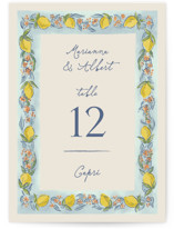 Amalfi Coast Wedding Table Numbers