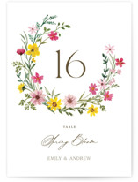 Wildflower Wreath Table Numbers