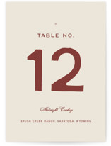 Rose Ink Table Numbers