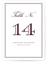 Engraved names Table Numbers