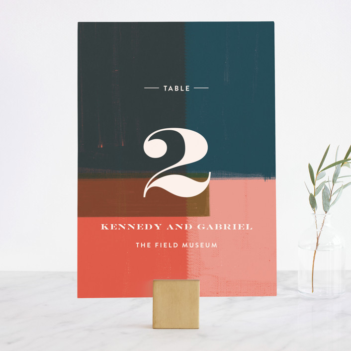 painted colorblock Table Numbers by Angela Marzuki | Minted