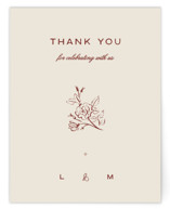 Rose Ink Wedding Thank You Cards