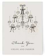 Hand Illustrated Whimsical Chandelier Foil-Pressed Wedding Thank You Cards