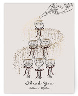 Sparkling Champagne Tower Foil-Pressed Wedding Thank You Cards