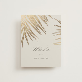 Gilded Palm Foil-Pressed Wedding Thank You Cards