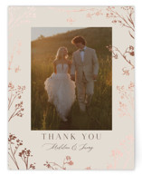 Shining Florals Foil-Pressed Wedding Thank You Cards