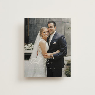 Simple Lines Foil-Pressed Wedding Thank You Cards
