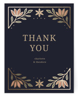 Botanical Tapestry Foil-Pressed Wedding Thank You Cards