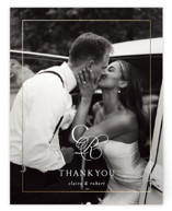 Monogram Script Foil-Pressed Wedding Thank You Cards