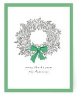 Wreath With Bow Thank You Cards
