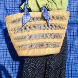 Ayine Bag Large with Navy Check Tote Bag
