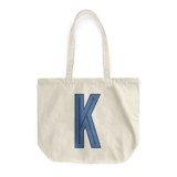 Custom Canvas Tote - Navy Blue Single Initial Tote Bag