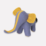 Handmade Elephant Stuffed Animal - Slate/Mustard Toys