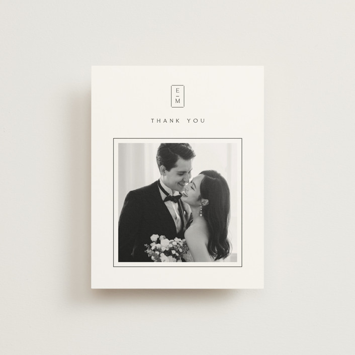 Stripe Bevel Wedding Thank You Postcards by Amy Kross | Minted