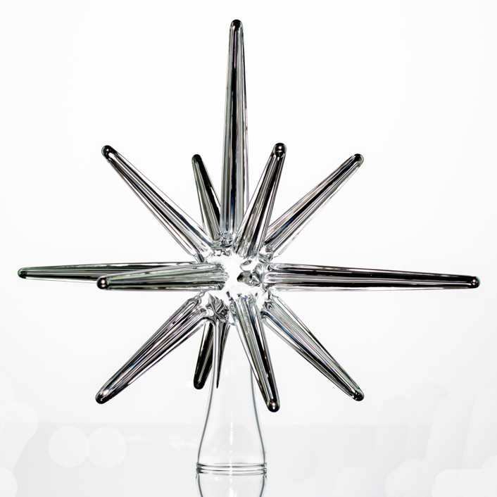 Platinum Glass Moravian Christmas Tree Star Tree Toppers by Albrecht