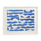 Abstract Waves Block Print Textile Art