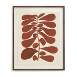 Black Plant -- Earth Block Print Textile Art