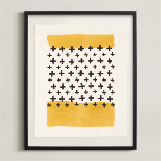 Positivity - Mustard Block Print Textile Art