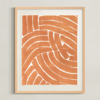 Curvy lines Block Print Textile Art