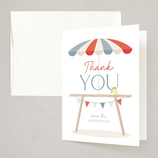 Red White & Blue BBQ Folded Wedding Thank You Cards