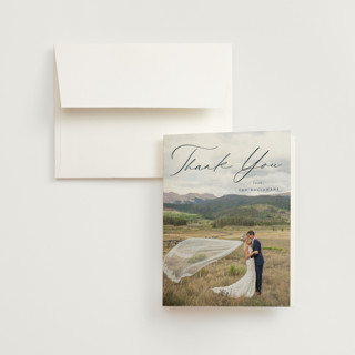modern vintage Folded Wedding Thank You Cards