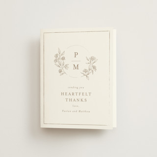 Monogrammed Folded Wedding Thank You Cards