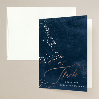 Cosmos Foil-Pressed Folded Wedding Thank You Cards