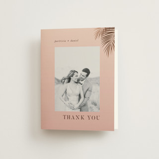 Sunset by the Sea Foil-Pressed Folded Wedding Thank You Cards