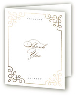 Intertwined Foil-Pressed Folded Wedding Thank You Cards