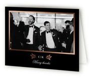 Floral Ampersand Foil-Pressed Folded Wedding Thank You Cards