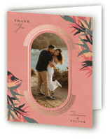 Birds of Paradise Foil-Pressed Folded Wedding Thank You Cards