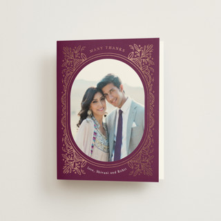 Zardozi Foil-Pressed Folded Wedding Thank You Cards