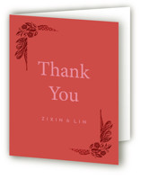 Fiery Foil-Pressed Folded Wedding Thank You Cards