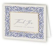Tiled Romance Foil-Pressed Folded Wedding Thank You Cards