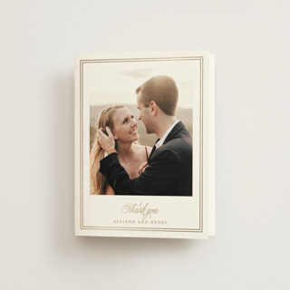 Chic Monogram Foil-Pressed Folded Wedding Thank You Cards