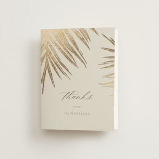 Gilded Palm Foil-Pressed Folded Wedding Thank You Cards