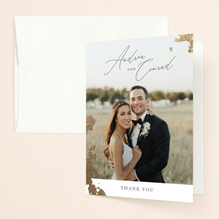 far and away Foil-Pressed Folded Wedding Thank You Cards