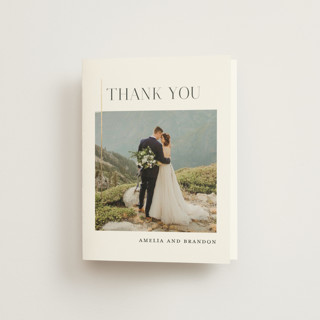 Elegant Flourish Foil-Pressed Folded Wedding Thank You Cards
