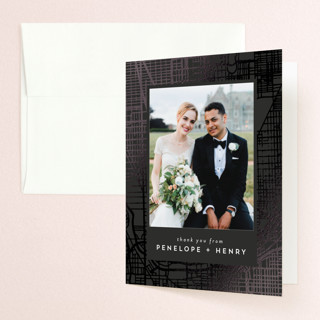 Chicago Foil-Pressed Folded Wedding Thank You Cards