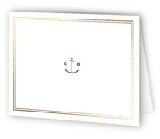 Anchored Foil-Pressed Folded Wedding Thank You Cards