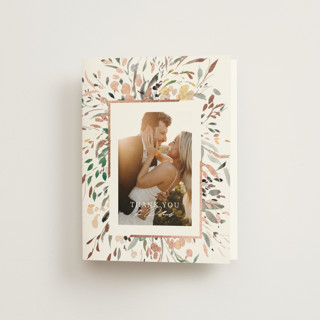 Undone Foil-Pressed Folded Wedding Thank You Cards