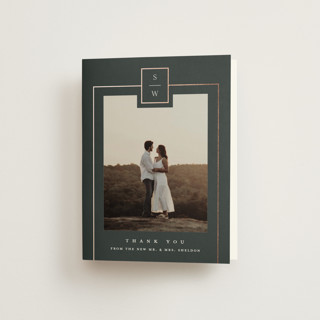 Elegant Station Foil-Pressed Folded Wedding Thank You Cards