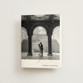 Love Foil-Pressed Folded Wedding Thank You Cards