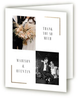 Documentary Foil-Pressed Folded Wedding Thank You Cards