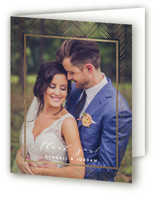 elegant herringbone Foil-Pressed Folded Wedding Thank You Cards