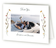 Coastal Bloom Foil-Pressed Folded Wedding Thank You Cards